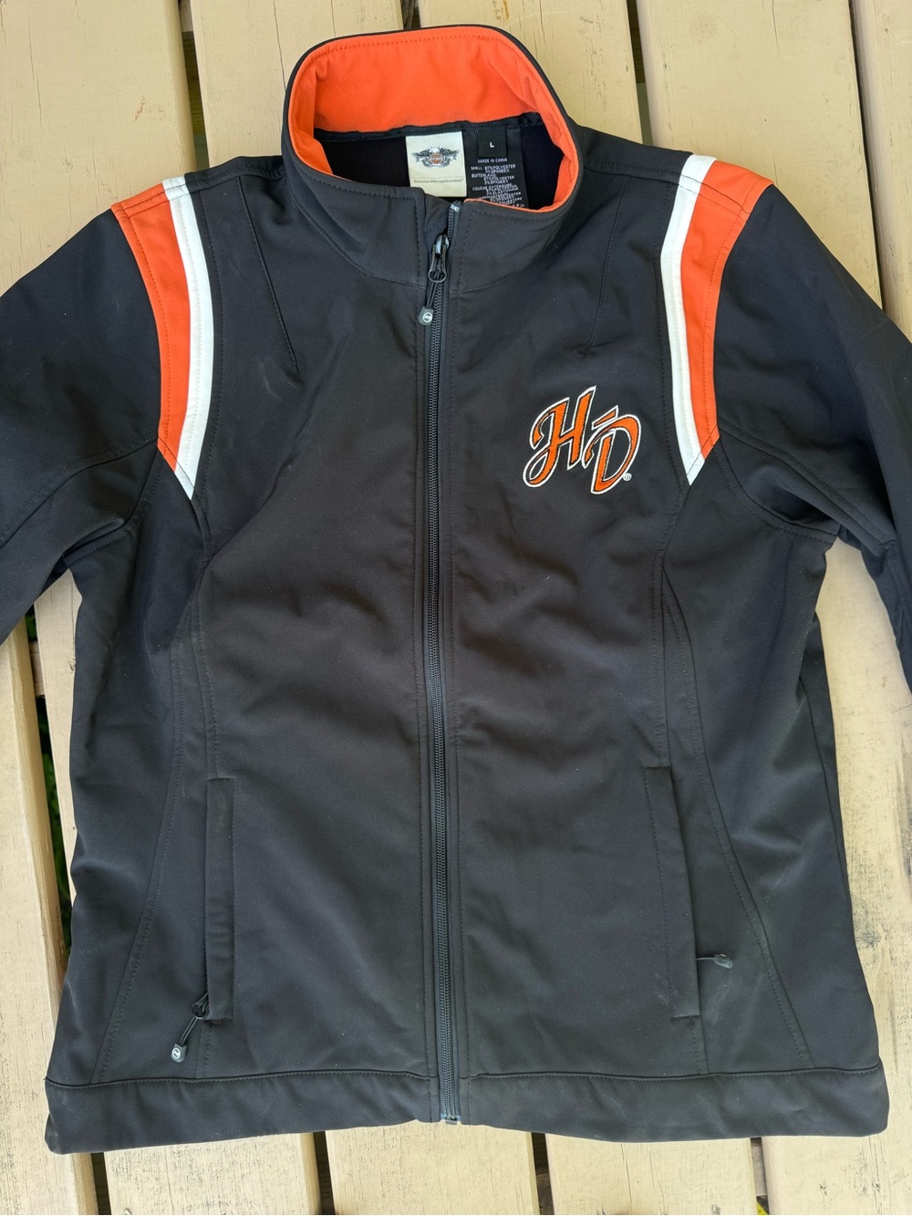 Harley-Davidson Black Jacket with Orange & White Accents - Kids